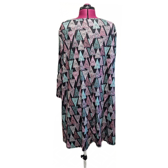 Dress Works Christms Holoday Shift Dress Women's Small 3/4 Sleeve Stretch NWT - Picture 8 of 16